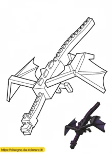 ender dragon minecraft da colorare Ender Dragon di Minecraft vola a tutta velocità con le ali spiegate in questo disegno da stampare e colorare per i veri fan dell'End City.