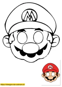 Entra nel gioco con le maschere carnevale da colorare e stampare di Mario; facile da ritagliare, con baffi e cappello rosso.