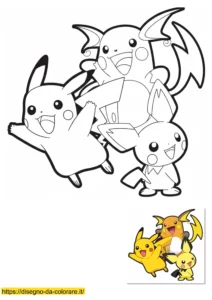 pichu pikachu raichu da colorare pichu pikachu raichu da colorare