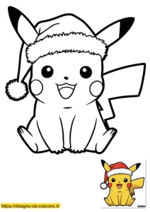 pikachu natale da colorare pikachu natale da colorare